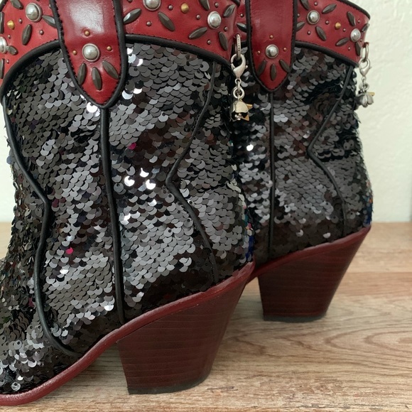 NWOT Coach Western Sequin Embellished Bootie - Picture 12 of 17